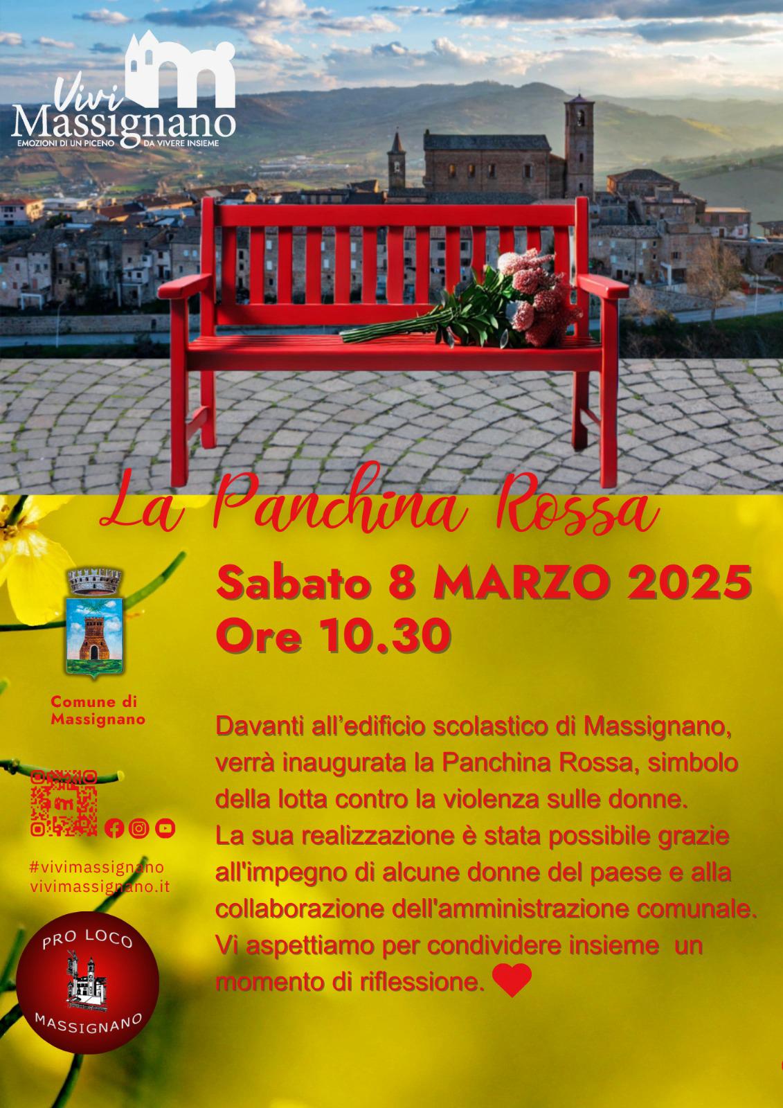 Massignano - Inaugurazione panchina rossa - Festa della donna